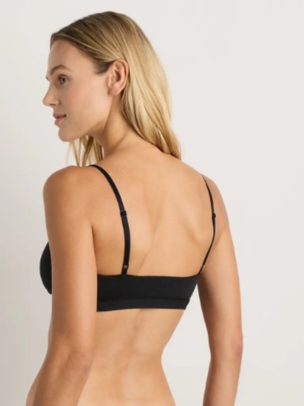 Quince Organic Cotton Scoop Bralette (2-pack) black Size Large